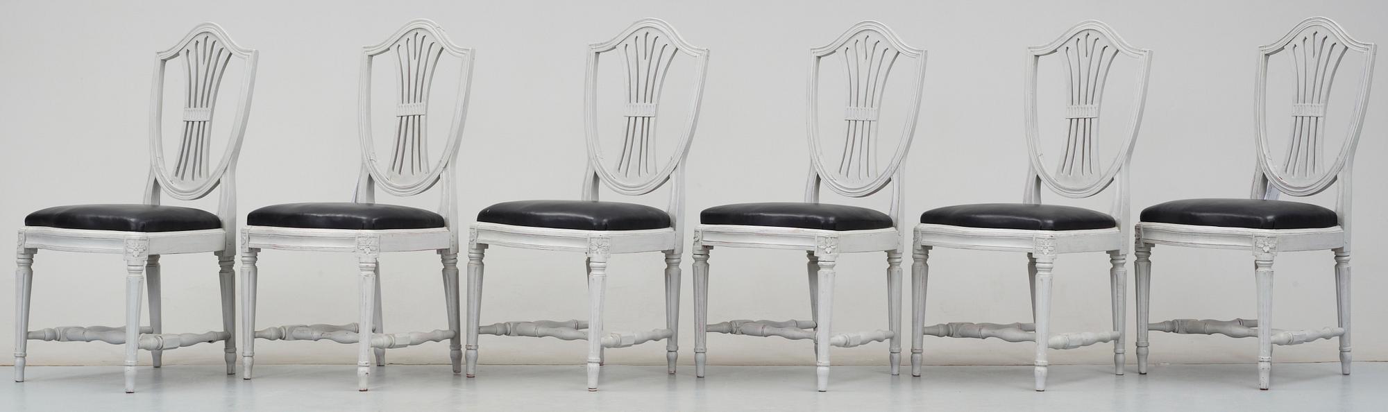 STOLAR, 6 st, delvis gustavianska, 1700-1800-tal.