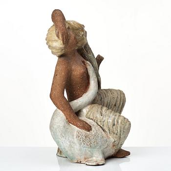 Stig Lindberg, a stoneware sculpture of 'Leda and the Swan', Gustavsberg studio, Sweden 1940's.