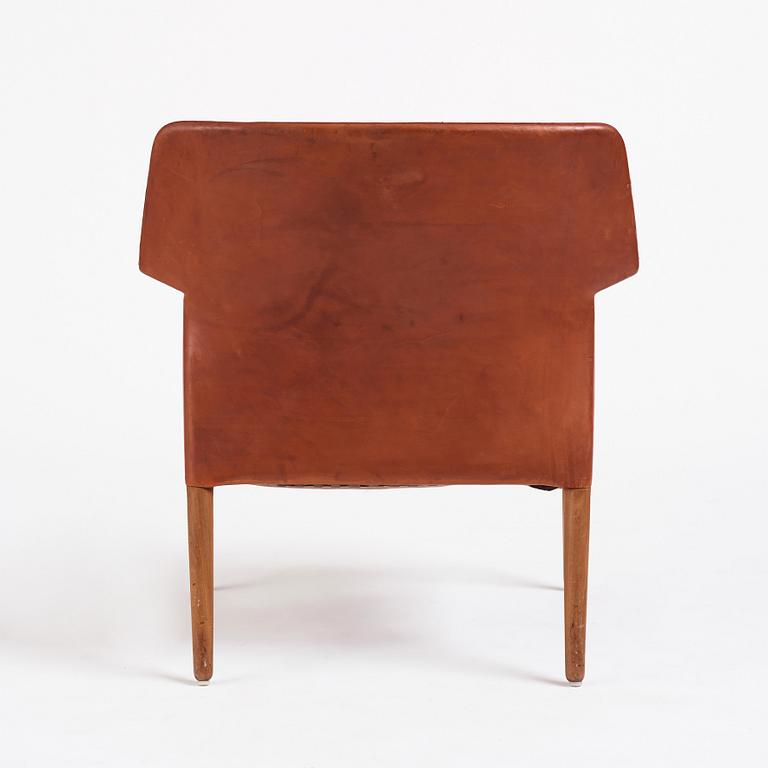 Ejner Larsen & A. Bender Madsen, a leather easy chair, Willy Beck, Denmark.