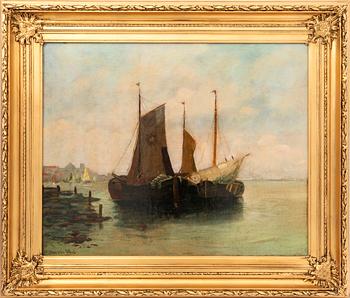 Unknown artist, harbour scene, 19th century.