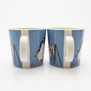 Moomin mugs, a pair, porcelain, Arabia, Finland 1990-96.