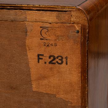 A walnut veneered cabinet, 1930's.