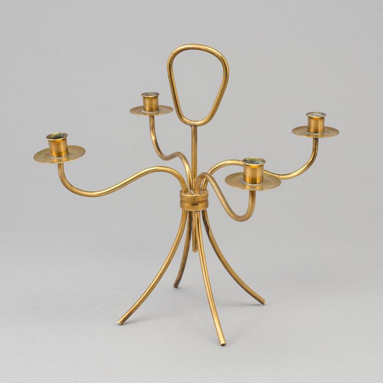 A brass candelabrum, mid 20th Century.