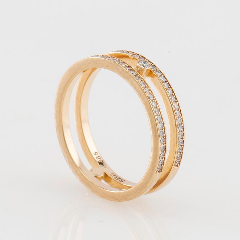 Sophie Bille Brahe, Ring 14K guld "Mars" med runda briljantslipade diamanter.