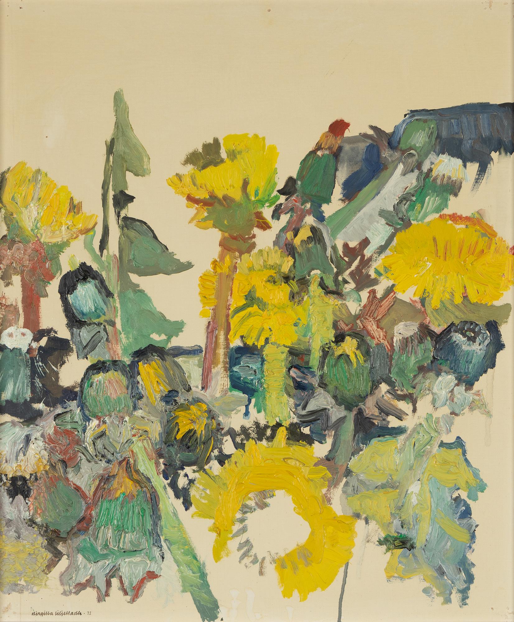 Birgitta Liljebladh, olja på dukpannå, signerad och daterad 73.