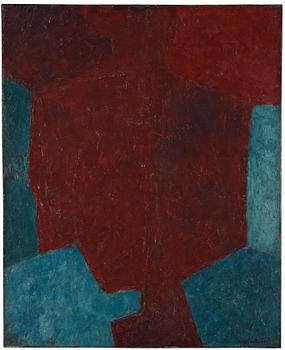 Serge Poliakoff, "Composition abstraite grenat et Bleu".