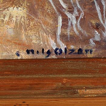 NILS OLZON, olja på pannå, signerad.