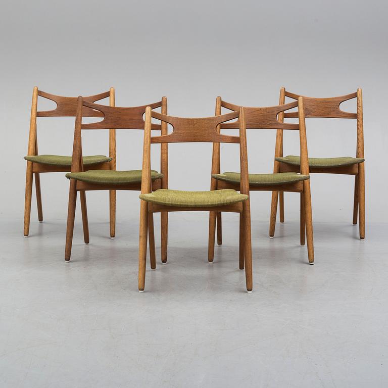 HANS J WEGNER, stolar, 5 stycken, modell CH-29, Carl Hansen & Son, Odense, Danmark, 1900-talets mitt.