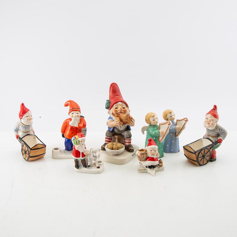 A collection of gnomes, angels, and pigs, approximately 41 pcs, 20th century.