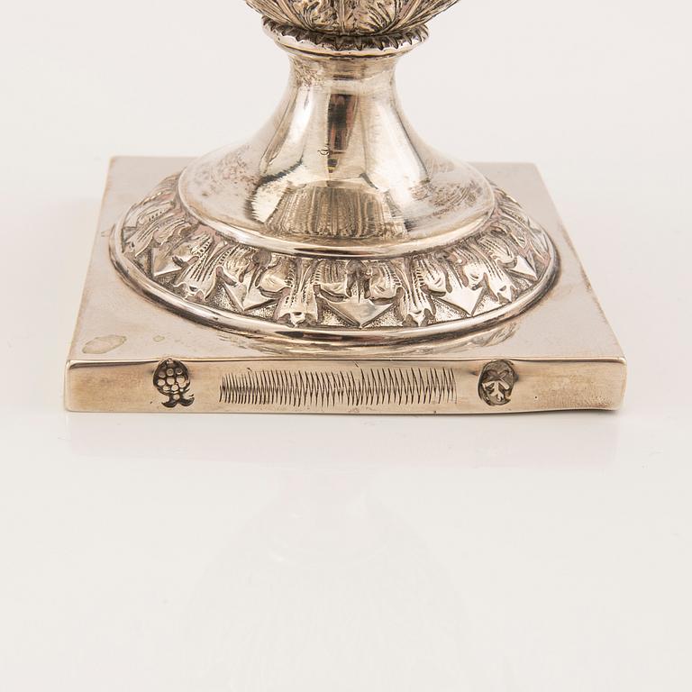 Teservis 3 dlr Empire silver okända stämplar.
