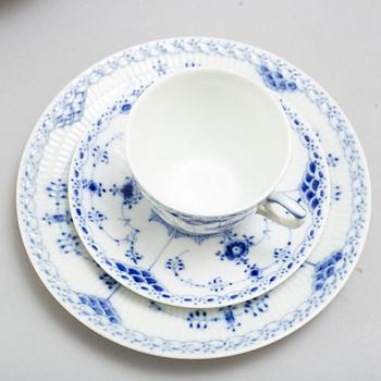 ROYAL COPENHAGEN, a 'Musselmalet' part coffee and dinner service, Denmark (83 pieces).