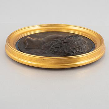 A presumably 19th century bronze medallion of Nero.