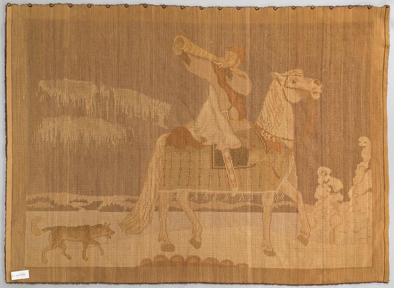 Akseli Gallen-Kallela, hänen mukaansa, ryijy, Kodiksamin Mattokutomo. Noin 245 x 175 cm.