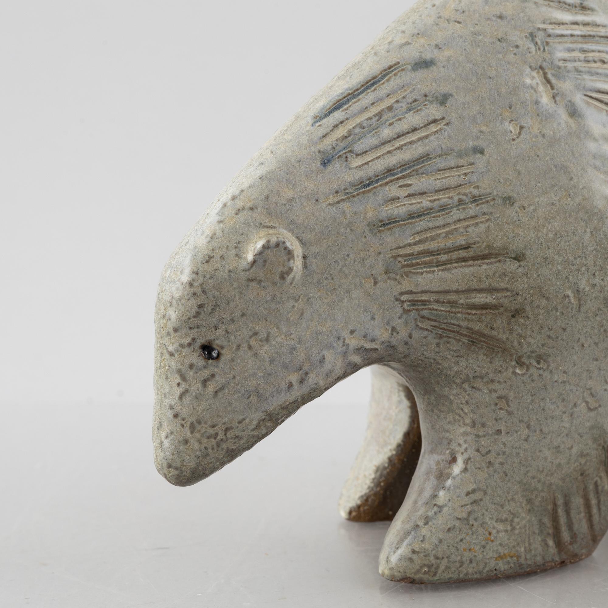 Lisa Larson, figurin, stengods, "Isbjörn", ur serien "Stora Zoo", Gustavsberg.