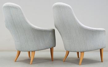 FÅTÖLJER,  ett par, Kerstin Hörlin-Holmquist, "Stora Adam", Triva-serien, Nordiska Kompaniet, 1950/60-tal.