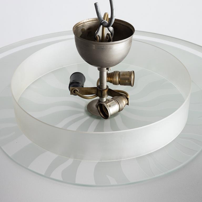 Simon Gate, a ceiling lamp, model "GD 668", Orrefors, 1930s.