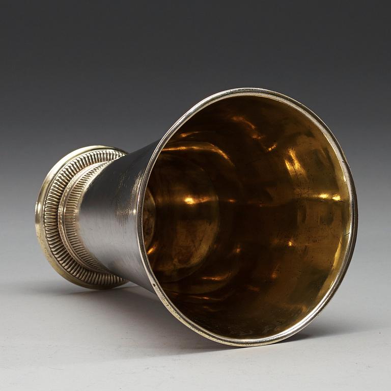 A Swedish 18th century parcel-gilt beaker, marks of Anders Schotte, Uddevalla 1791.