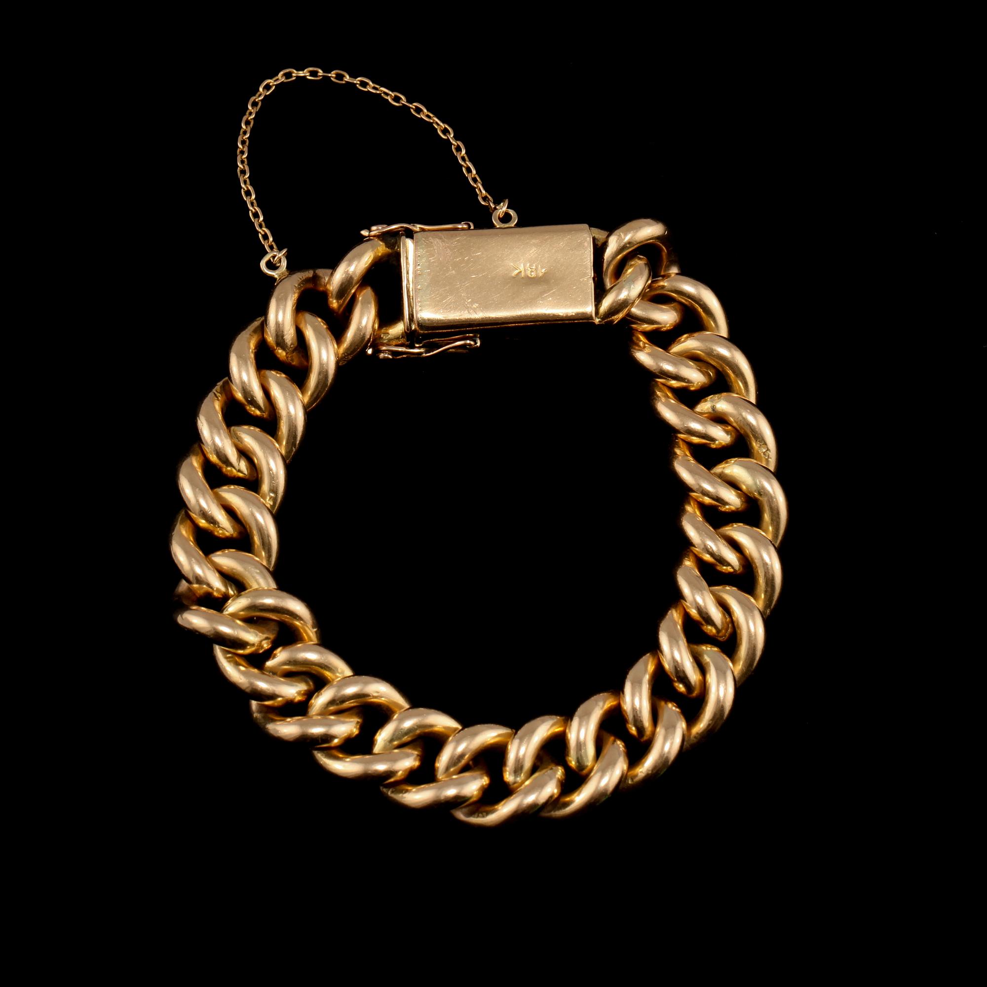 ARMLÄNK, 18k guld, 1900-talets andra kvartal. Vikt 104 g.