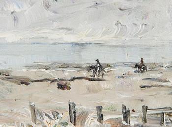 Helge Dahlman, Riders on the beach (Spain).