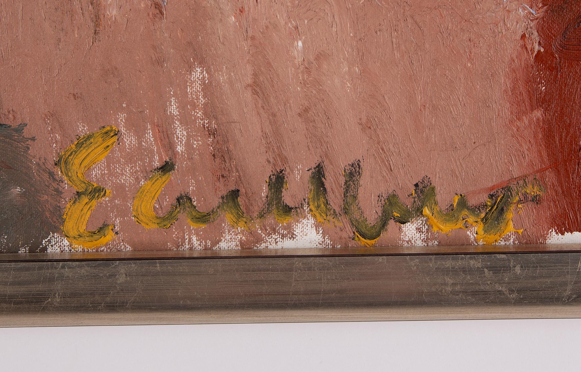 Erland Cullberg, oil on canvas/paper-panel, signed.