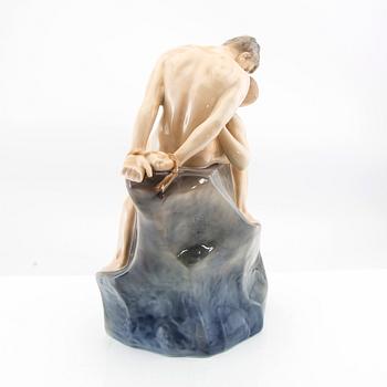 Theodor Lundberg, sculpture "The Wave and the Cliff" Royal Copenhagen porcelain.