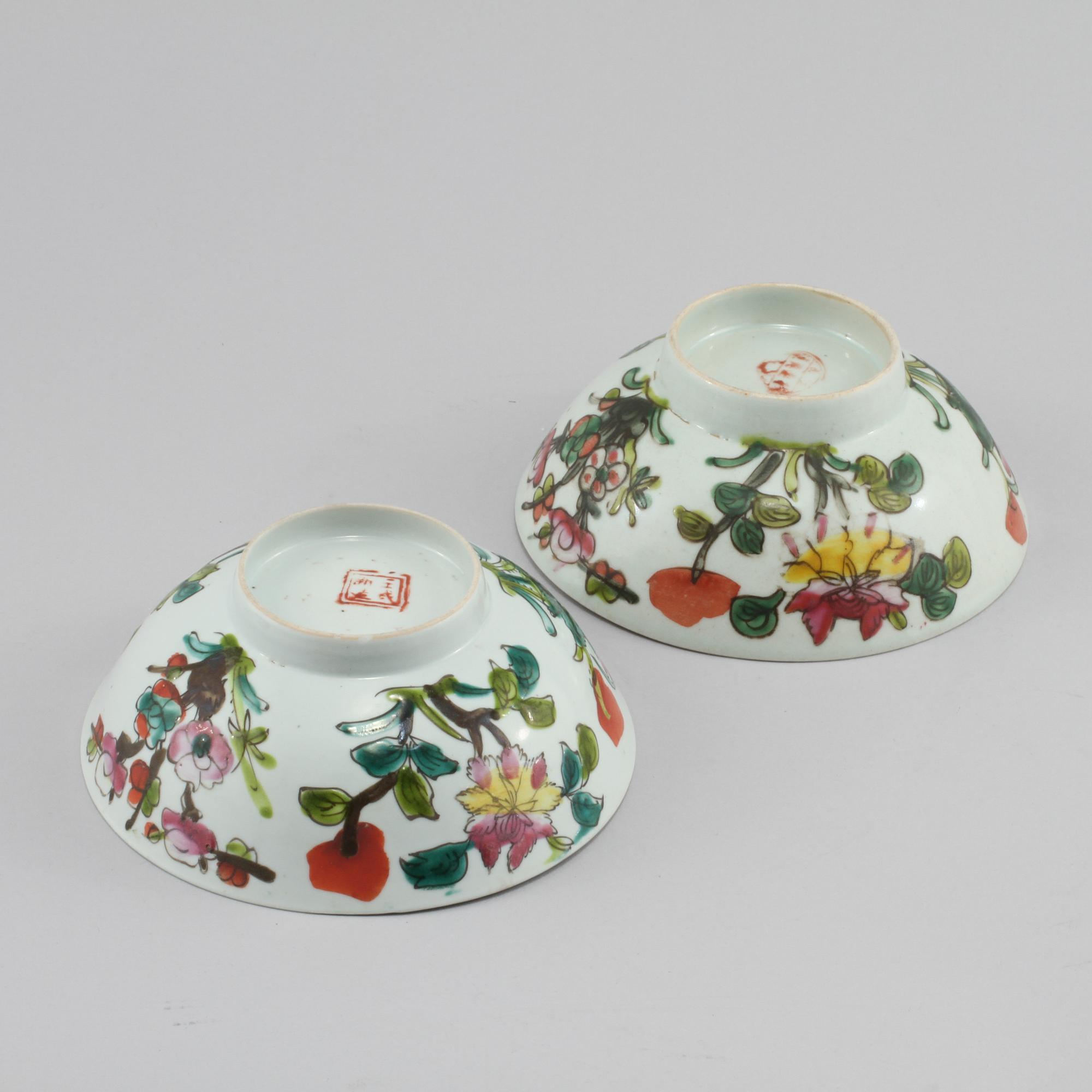 SKÅLAR, 2 st, porslin, Kina, 1900-tal.