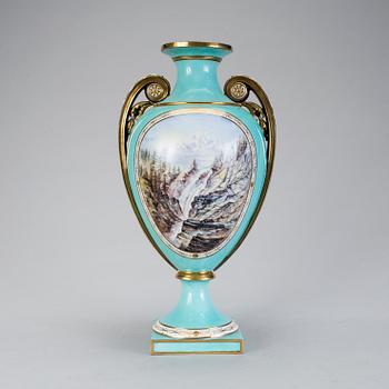A PORCELAIN VASE, Rörstrand dated 1876.
