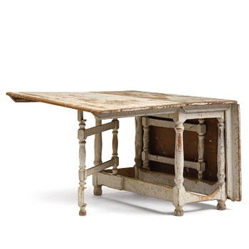 38. A Swedish baroque gate-leg table, 18th century.