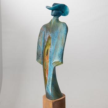 Kjell Engman, "Man in Trenchcoat", unique sculpture, from the series "Catwalk", cast glass, Kosta Boda.