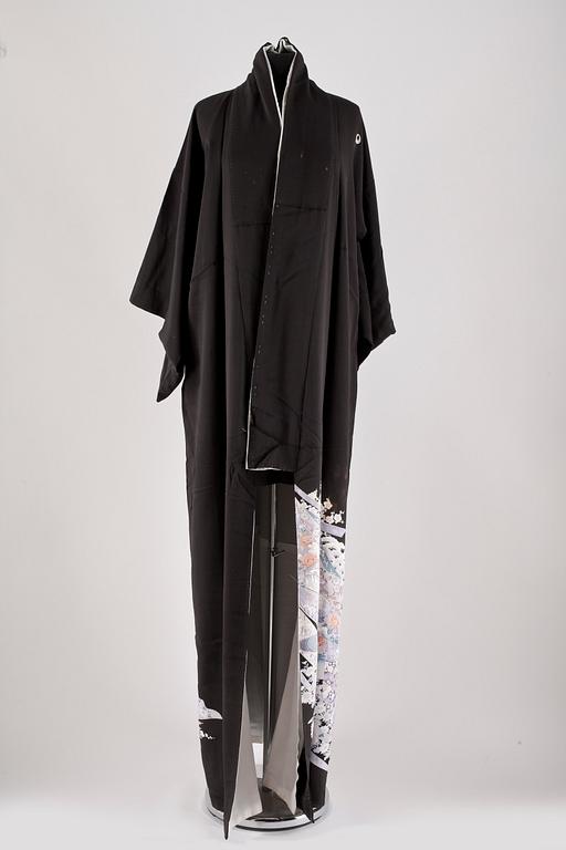 KIMONO OCH JACKA, 4 delar, siden, 1900-tal.