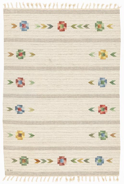 A carpet, lat weave, ca 204 x 141 cm, signed SH (Svensk Hemslöjd).