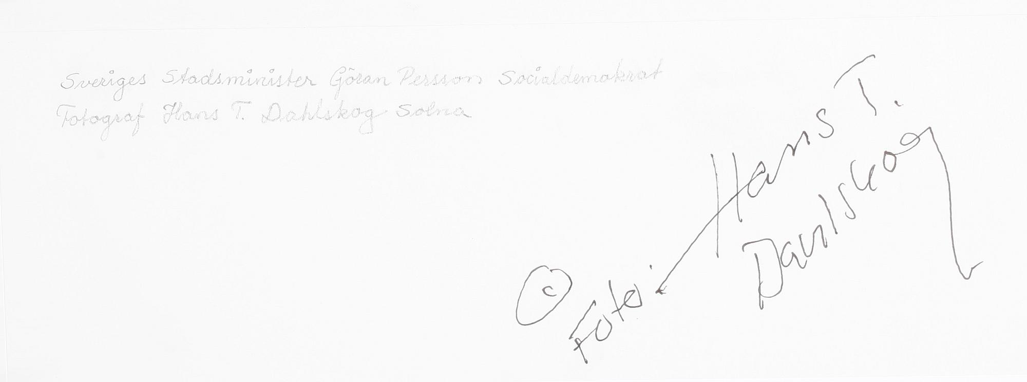 HANS T DAHLSKOG, färgfotografi, signerad á tergo.