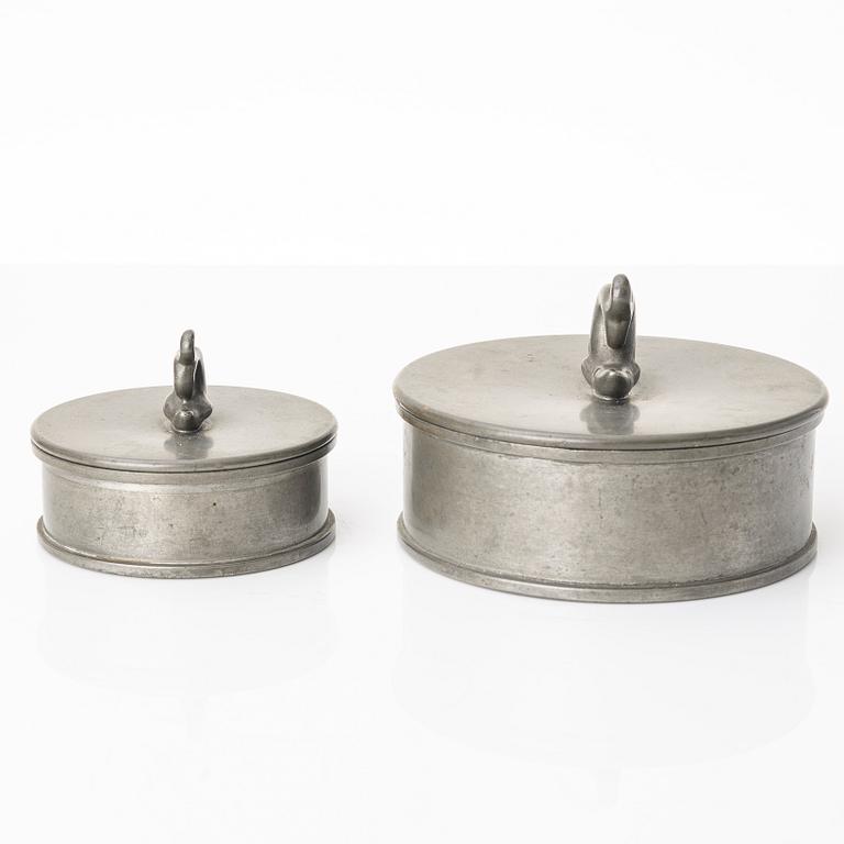Jars with lids, 2 pcs, Firma Svenskt Tenn, Stockholm, Sweden, 1932.