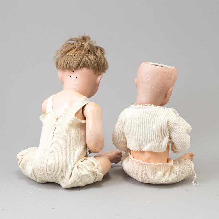 BISKVIDOCKOR, 2 st, Franz Schmidt & Co & Simon & Halbig, Tyskland, 1900-talets början.