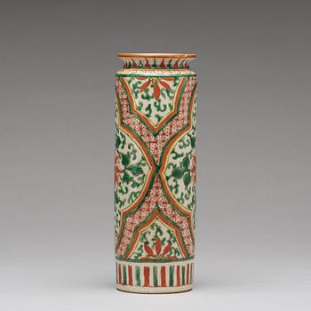 A Transitional wucai vase, 17th Century.