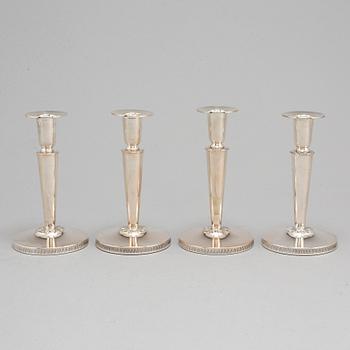 Four silver candle sticks, Göteborg, 1980's.