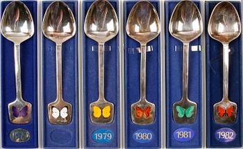 SKEDAR, 6st, silver, i etuier.