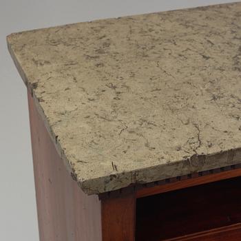 A late Gustavian, mahogny  secretaire from around the year 1800.