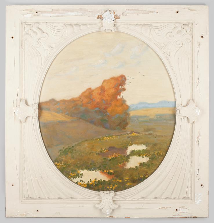 FRITZ KÄRFVE, 3 st, olja på duk uppfodrade på pannå, väggpaneler till Malmö teater. sign o dat 1909.