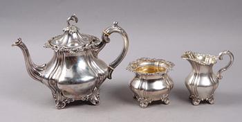 TESERVIS, 3 delar. Silver. Nyrokoko, Wilkens, Tyskland.