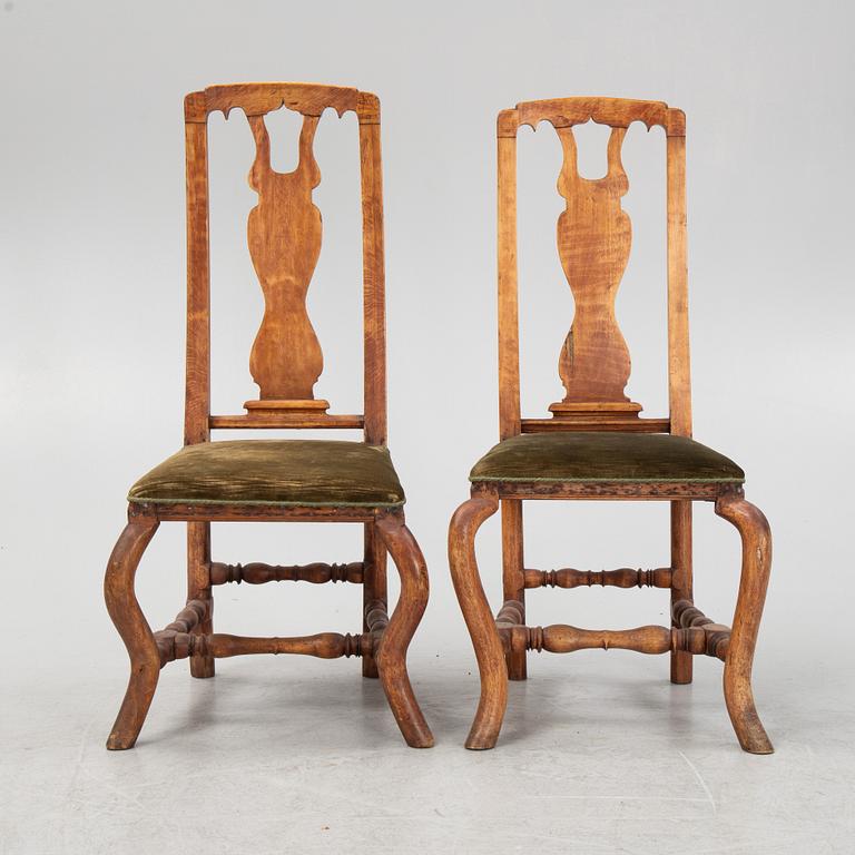 A pair of baroque chairs, early 18th Century.