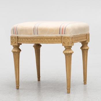 A Gustavian stool by Johan Lindgren (active in Stockholm, Sweden, 1770-1800).