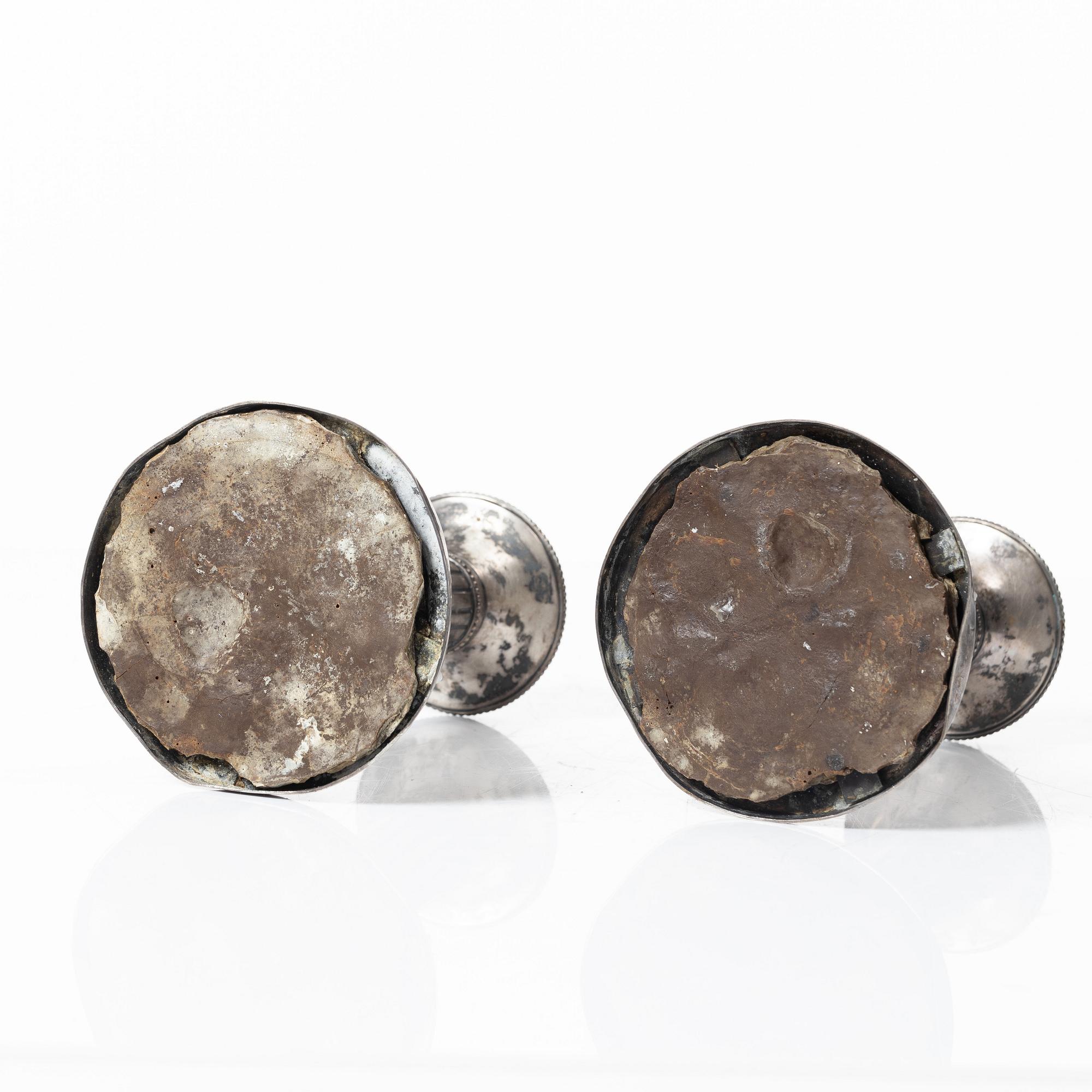 Candelsticks, a pair, silver, Sweden 1795.