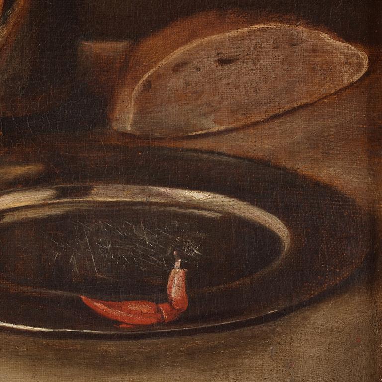 Swedish artist, 18th Century, still life with crayfish and drinking jugs.