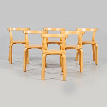STOLAR, 6 st, troligen "Chair 68", Alvar Aalto, Artek, 1900-talets andra hälft.
