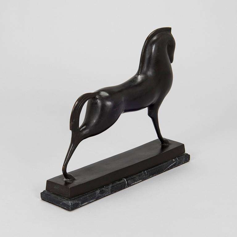 an art Deco style sculpture, bronze and marble.