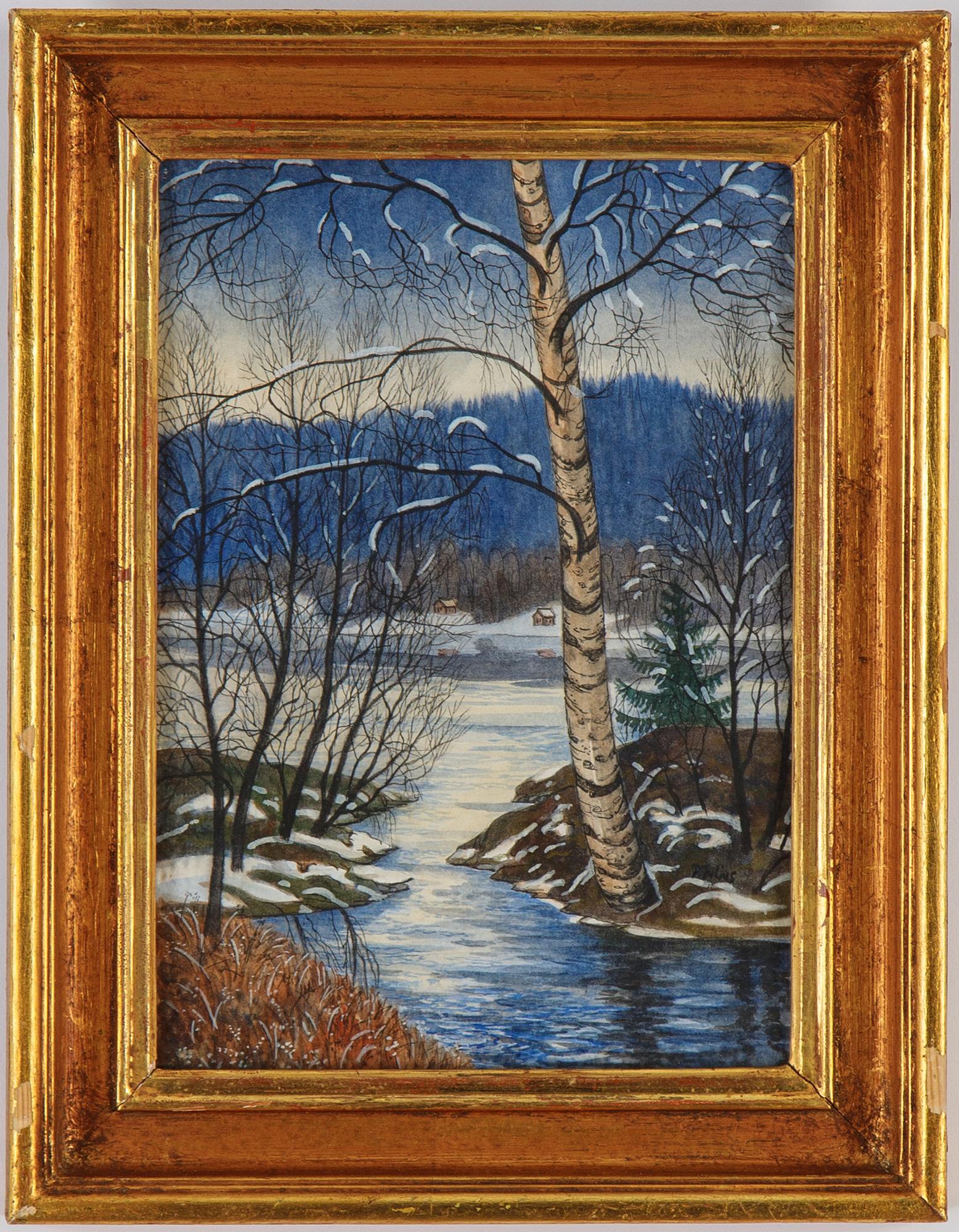 Per Julius, akvarell, signerad.