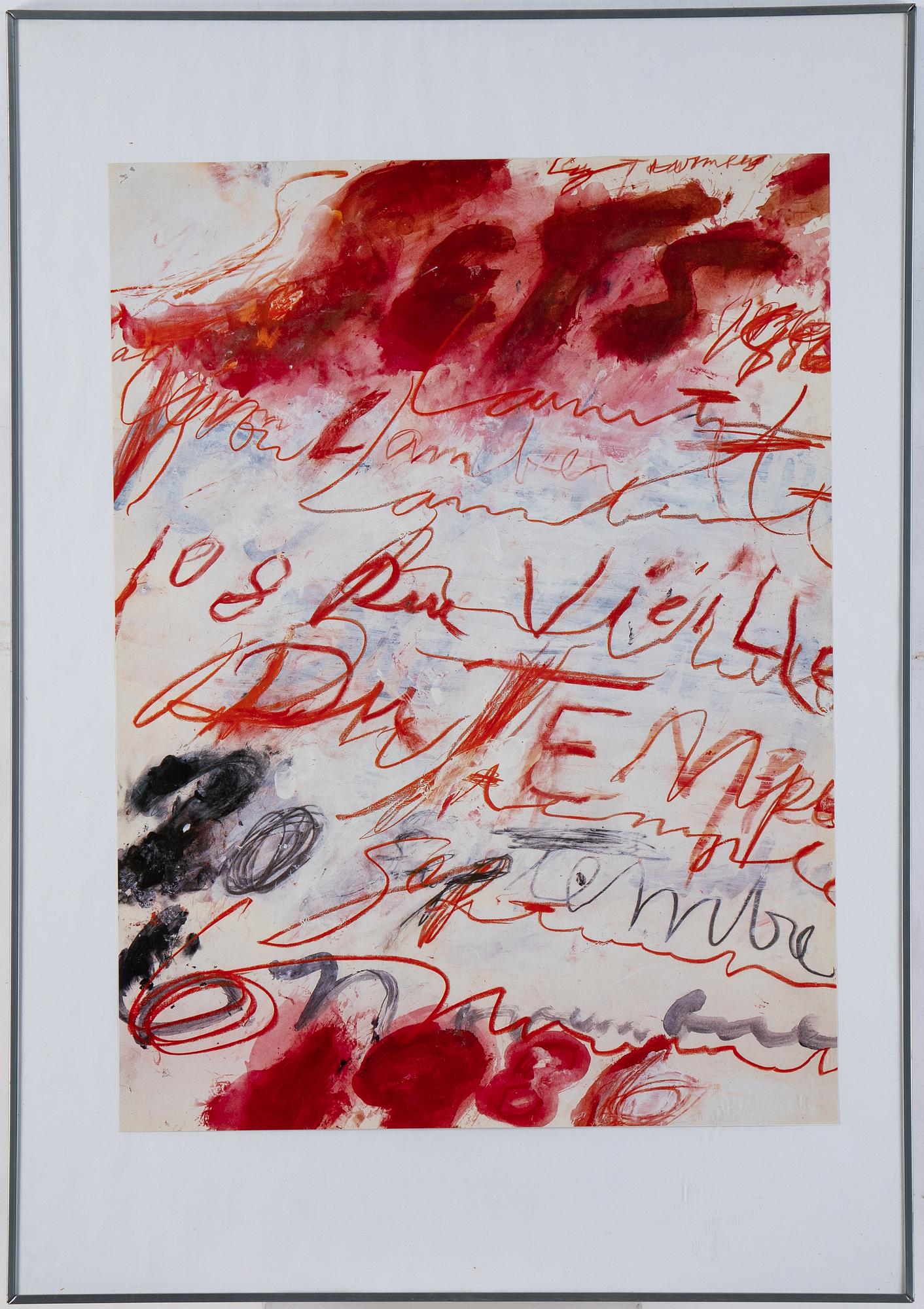 Cy Twombly, efter. Affisch, offset.
