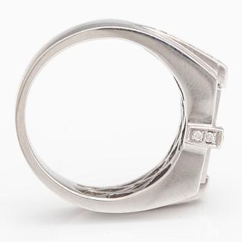 An 18K white gold ring with brilliant cut diamonds ca. 1.30 ct in total.