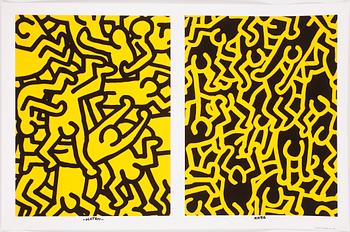 KEITH HARING (Efter), färgserigrafi, utgiven av Special Editions Limited för Playboy, 1990.